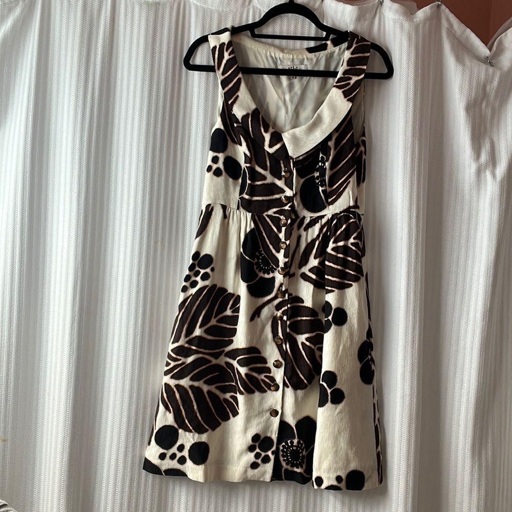 Tibi Collared Button Up Printed Sleeveless Dress - image 1